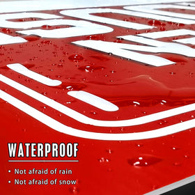 ISIYHCC Weatherproof signs endure rain and sun for outdoor use.
