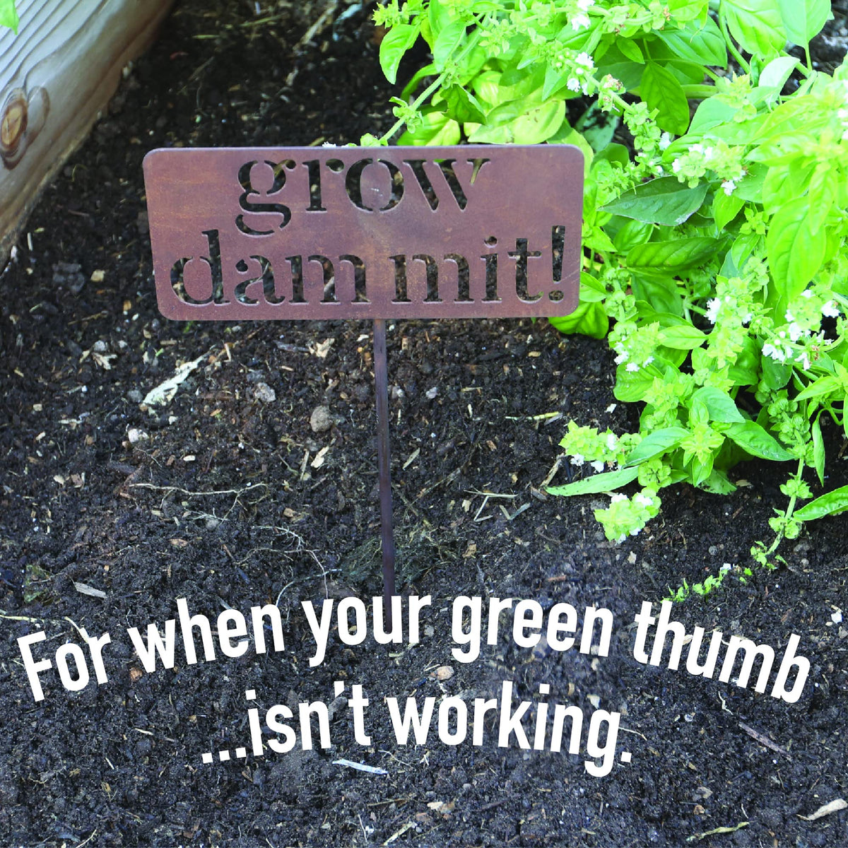 Island Genius garden sign stands 19 inches tall for visibility