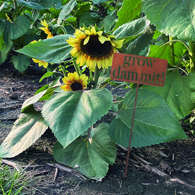 Island Genius two-piece sign with stake enables easy outdoor setup