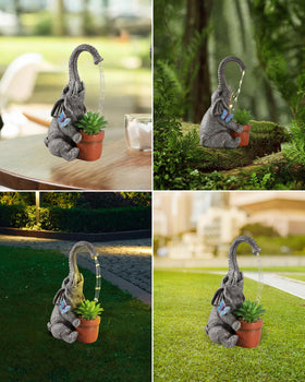 istatue butterfly and elephant planter offers whimsical focal point for garden spaces