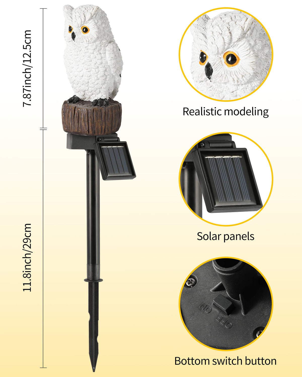 iStatue durable abs resin owl for year round outdoor use
