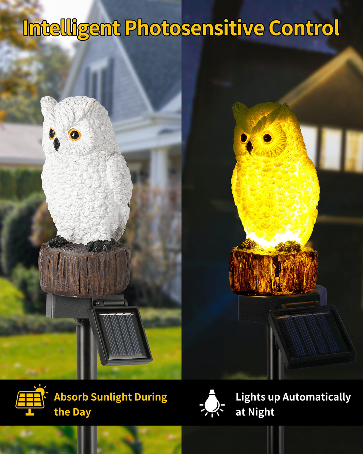 iStatue hand painted resin owl statue adds outdoor charm