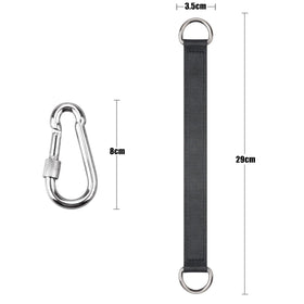 ISUSSER tree swing straps kit close-up of 29 cm length and rugged hardware.