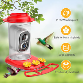isYoung hummingbird feeder 5000mAh battery delivers extended charge life.