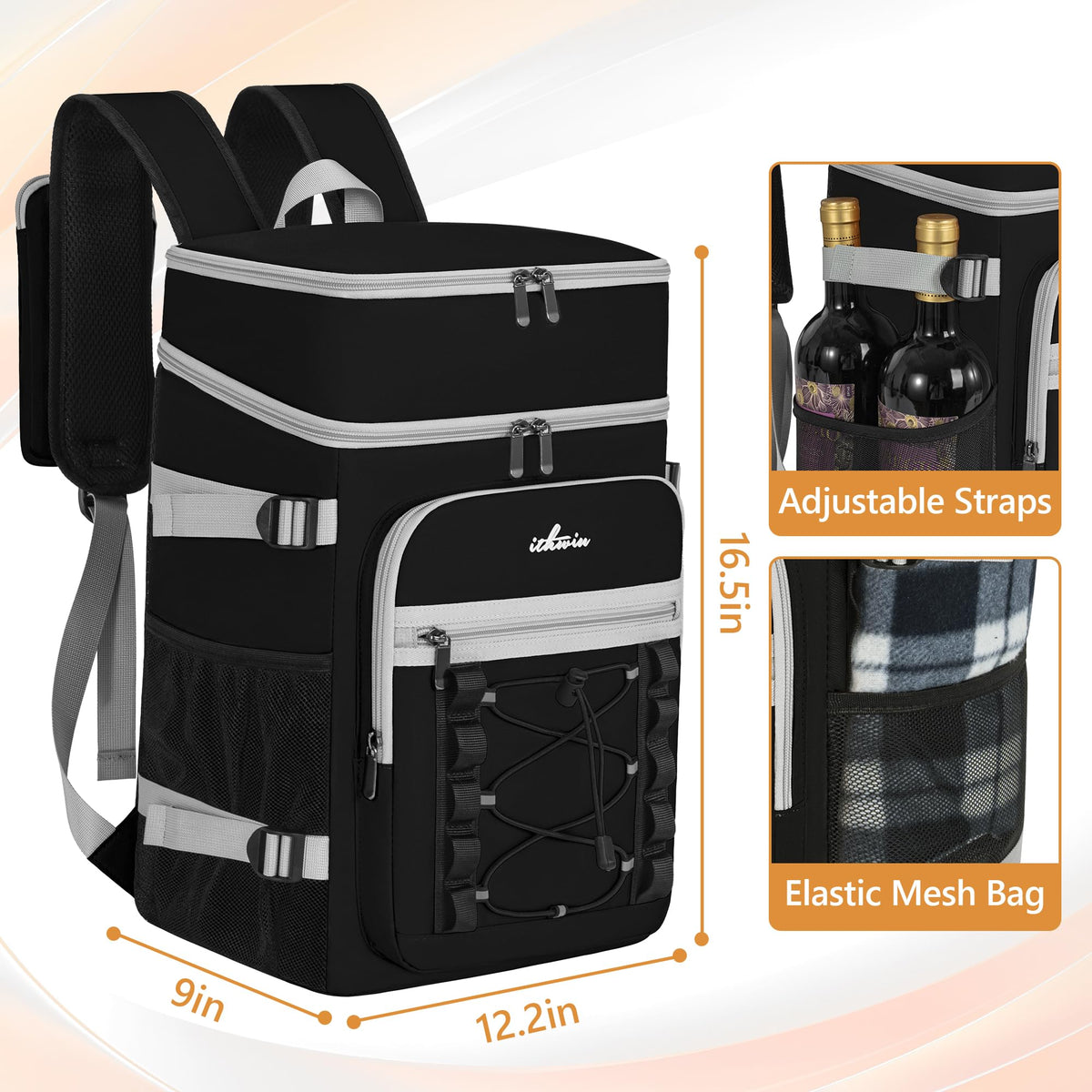 ITHWIU cooler backpack showcases 40-can capacity for outdoor gatherings