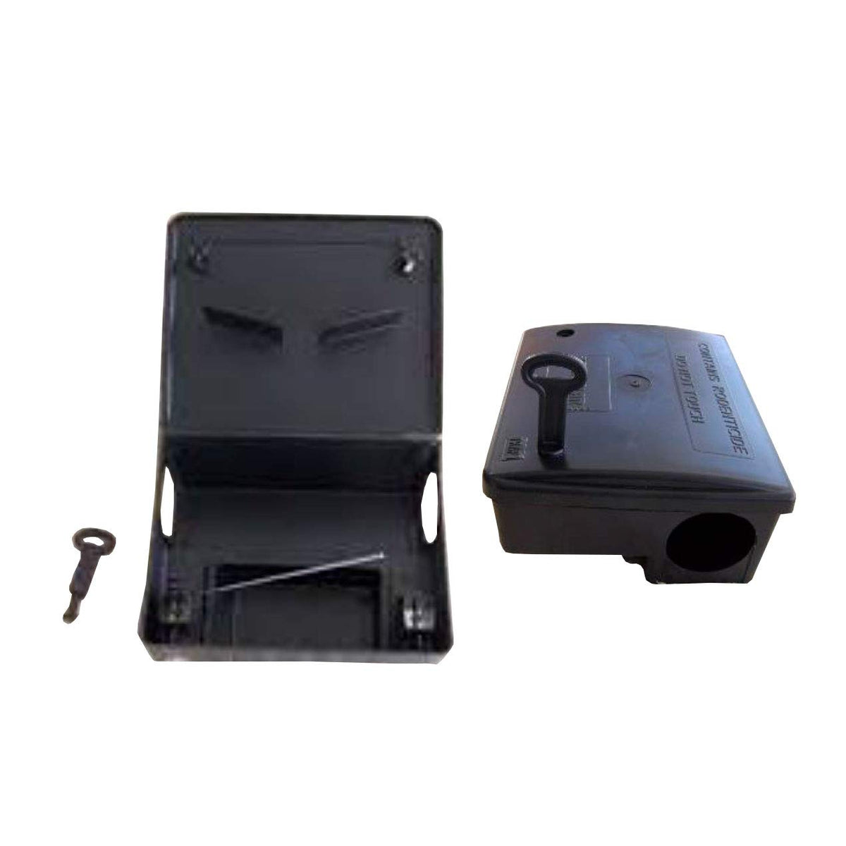 iTrap black bait station blends discreetly in homes and offices.