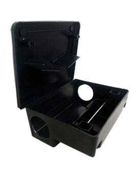 iTrap bait station with mounting bracket enables flexible placement.