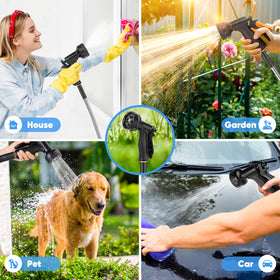 Itsonestep 50ft metal hose is suitable for garden, car wash, and pet care tasks.