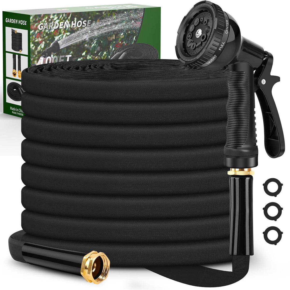 Itsonestep Garden Hose 50ft with flexible braid design for easy outdoor watering