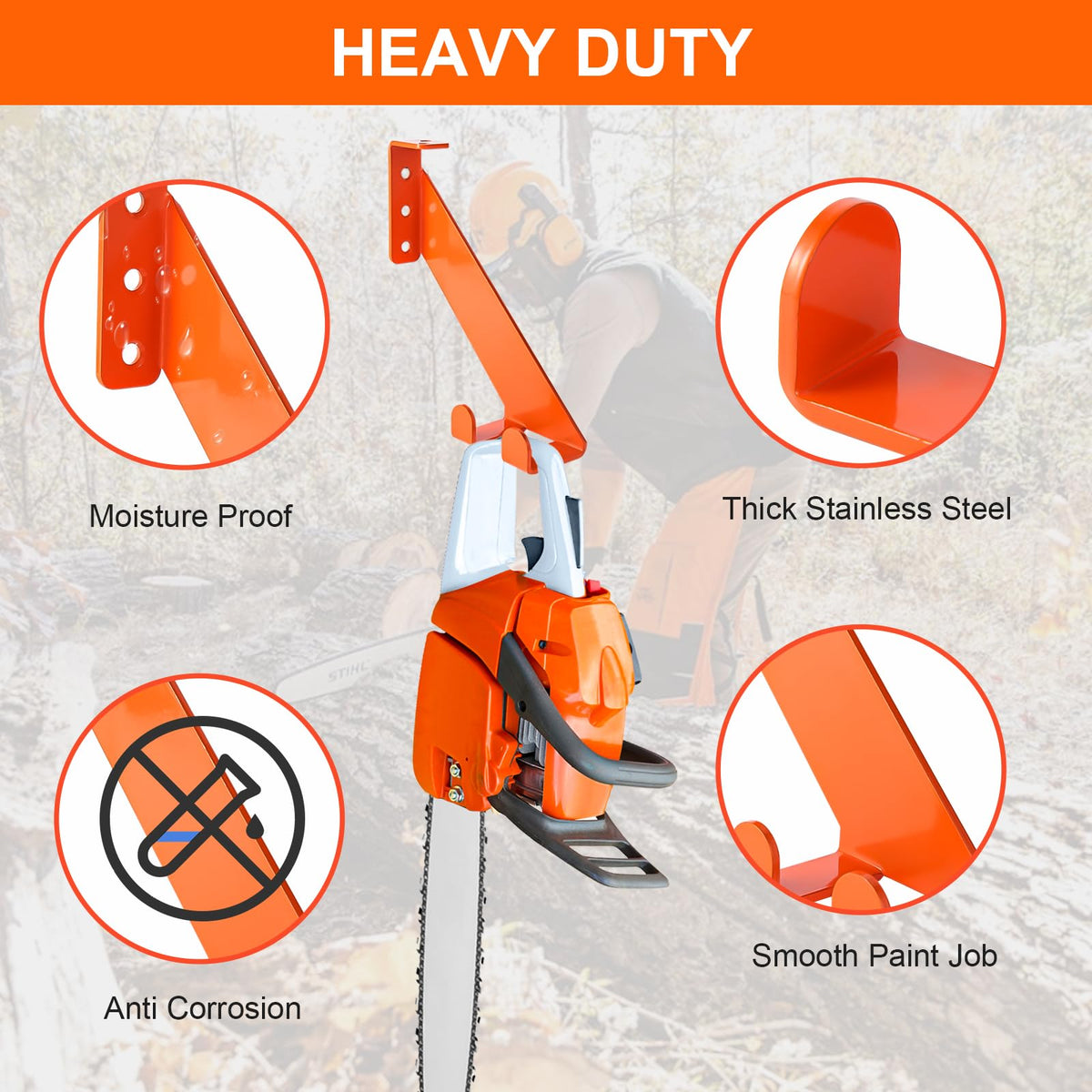 iulrtba chainsaw hanger with built-in tool holes for quick access