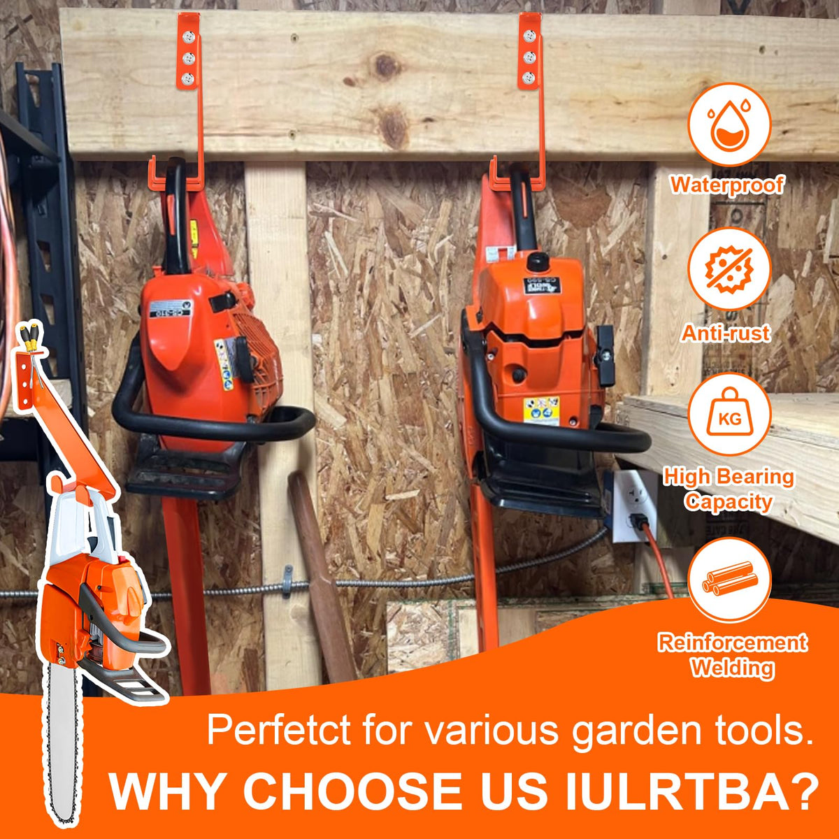 iulrtba orange powder-coated rack resists wear and stands out