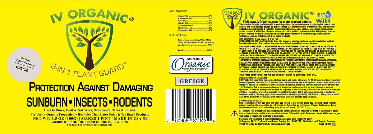 IV Organic 3-in-1 Plant Guard brush-application coats tree surfaces for protection.