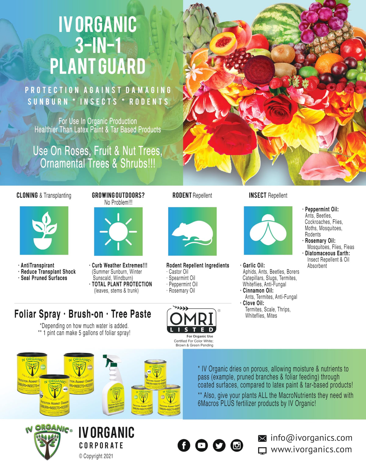 IV Organic 3-in-1 Plant Guard OMRI-listed label for organic use