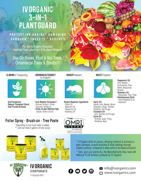IV Organic 3-in-1 Plant Guard OMRI-listed label for organic use