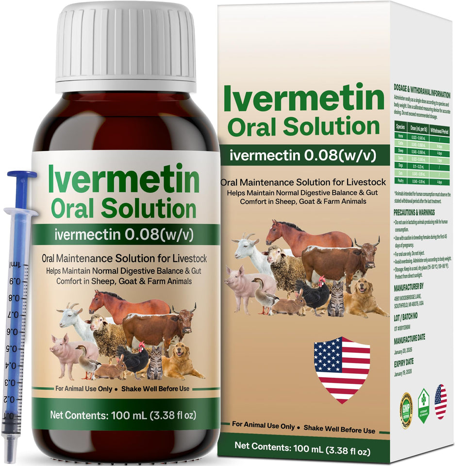 Iverrnectiin ivermectin liquid bottle for goats supports simple dosing and daily care