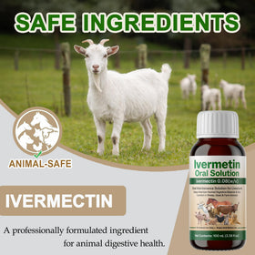 Iverrnectiin bottle helps gut health and immune support in livestock