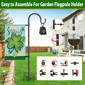 IVOODi dual shepherd hooks hold flags, wind chimes, or feeders up to 10 lbs.