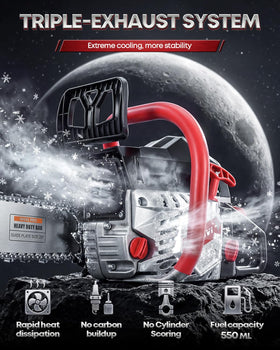 IVOVI chainsaw shock-absorbing handles reduce fatigue during heavy cuts.