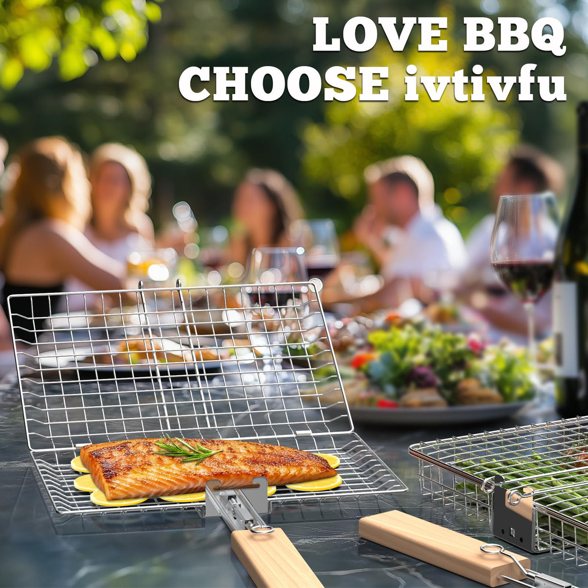 Ivtivfu versatile fish and rectangular baskets ideal as a thoughtful BBQ gift.