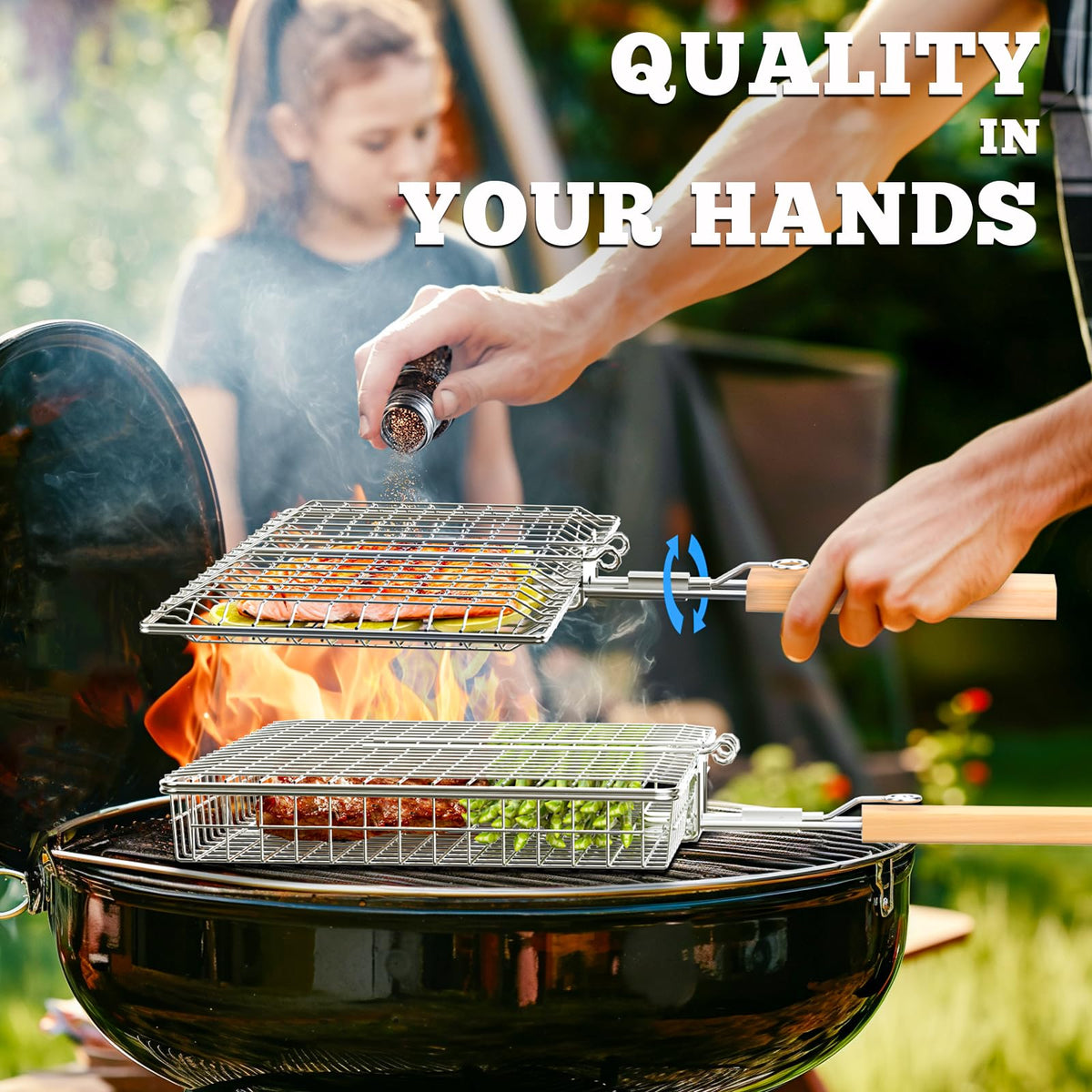 Ivtivfu nesting-design grill basket set saves space during camping.