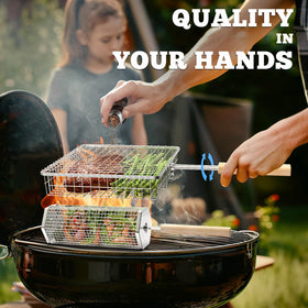 ivtivfu removable wooden handle enhances grip and safer handling on the grill