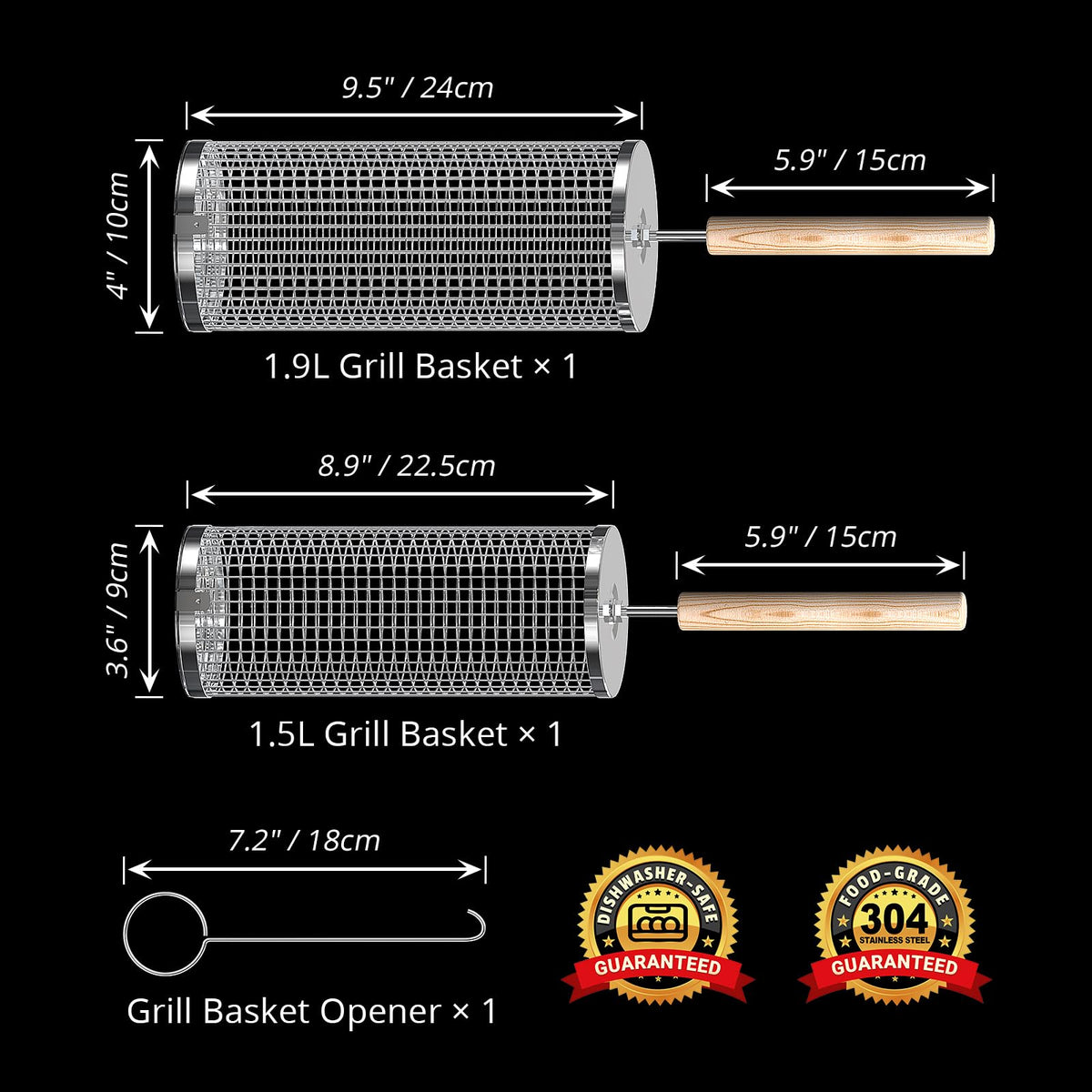 Ivtivfu grill basket featuring nesting design saves camping and storage space.