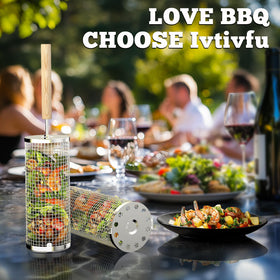 Ivtivfu outdoor cooking tool set includes this basket for camping.