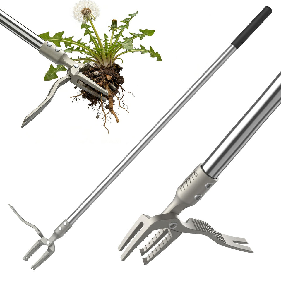 IVVIC manual weed puller 47-inch in action removes weeds with minimal bending