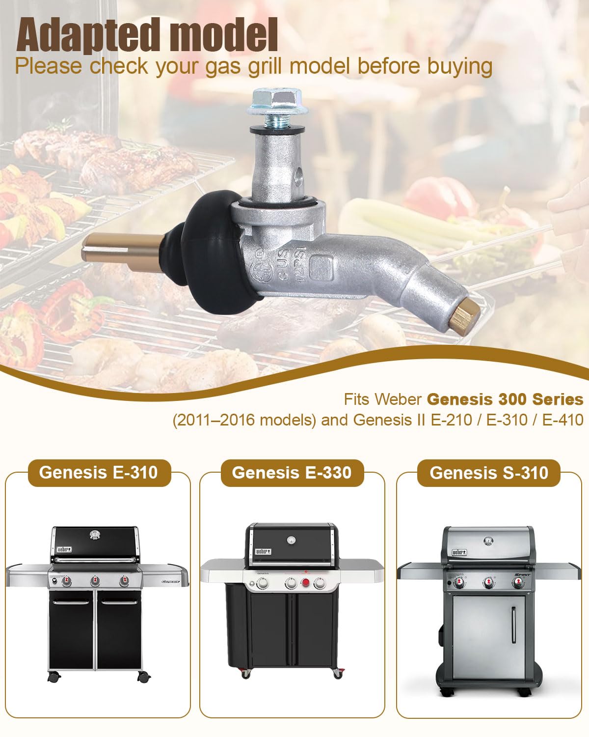 IWWFDD propane LP grill valve close-up showing solid build and easy replacement