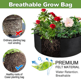 IWNTWY 15-gallon grow bag drainage system prevents overwatering and excess moisture.