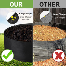 IWNTWY grow bag on a patio demonstrates space-saving planting options.