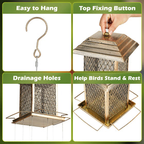 IWNTWY Bird Feeder copper-plated finish adds vintage charm to your yard