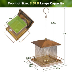 IWNTWY durable iron feeder with copper-plated surface resists rust for outdoor use.