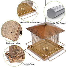 IWNTWY large-capacity 3.5 lb tray keeps seeds available for visiting birds.