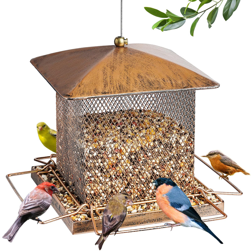 IWNTWY bird feeder with retro oriental shape enhances close birdwatching in the yard.