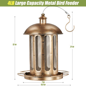 IWNTWY durable metal bird feeder withstands weather for year-round use.