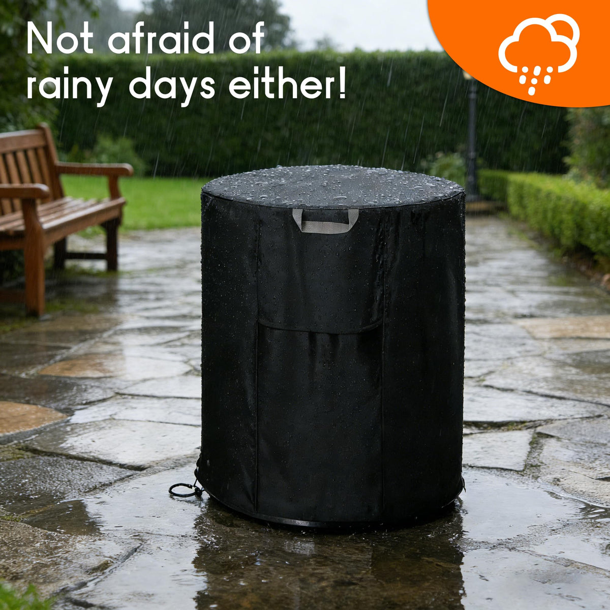 IWVE drawstring bottom hem keeps the cover secure in windy conditions.