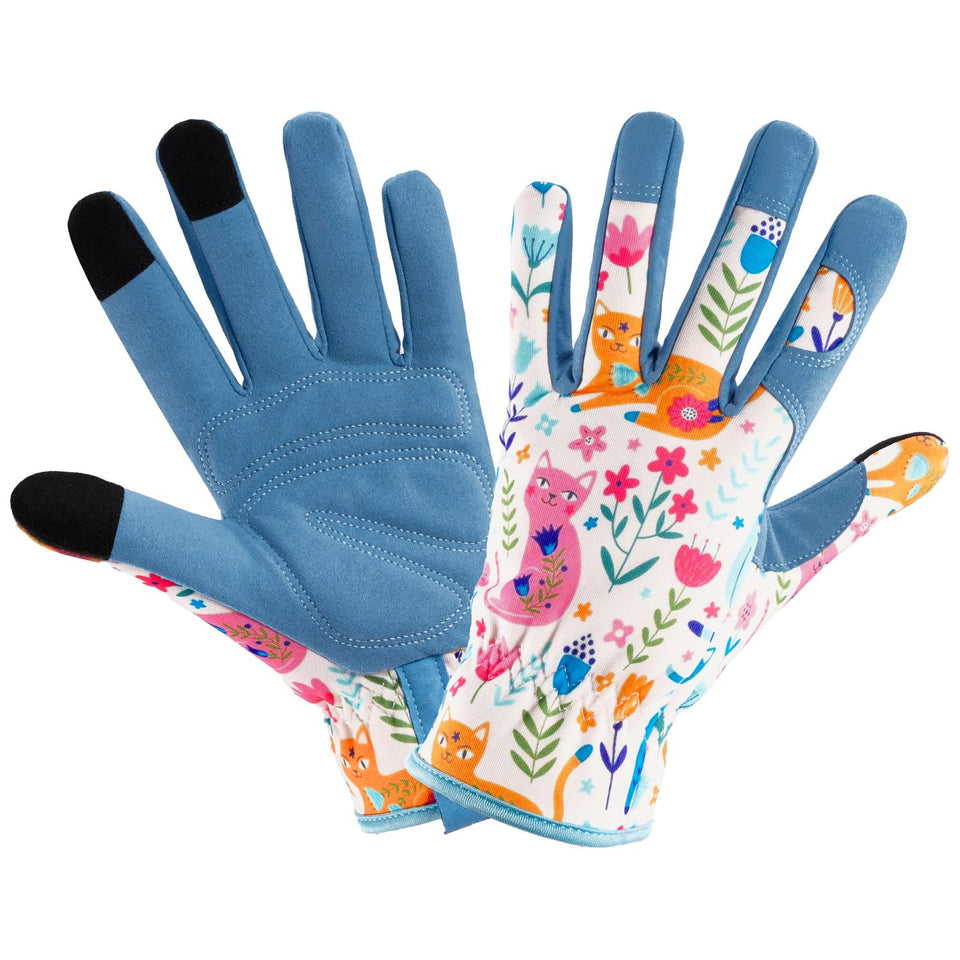 IYICLOTH gardening gloves for women with printed design provide thorn protection and comfortable wear.