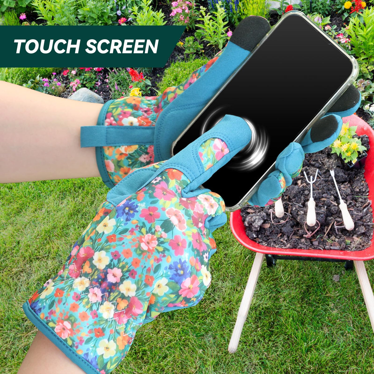 IYICLOTH touchscreen-compatible garden gloves for phone use outdoors