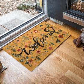 IZUS Floral Welcome Doormat seasonal decor for festive entryways