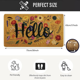 IZUS decorative entrance mat enhances garden and porch visuals for welcoming curb appeal.