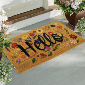 IZUS seasonal welcome mat pairs well with holiday decorations for festive entries.