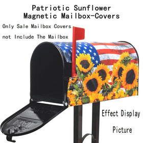 IZUS US flag sunflower design detail adds festive curb appeal.