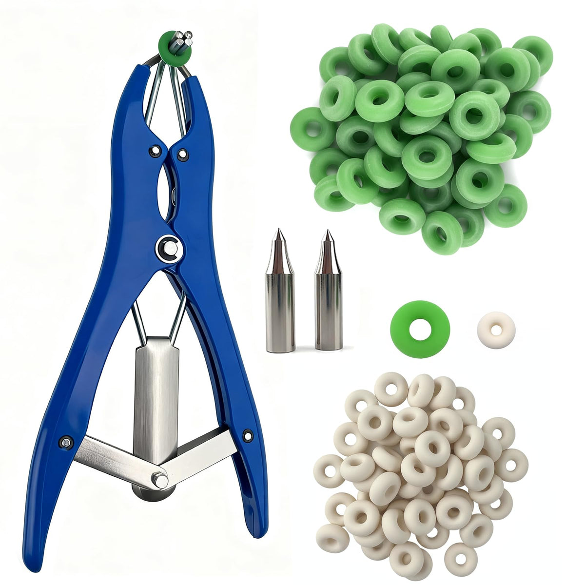 Jabcmier goat banding kit applicator enables precise, safe banding on kids.