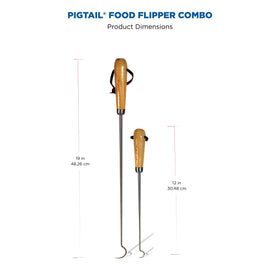 Jaccard Pigtail Flipper 12-inch with wood handle for stovetop.