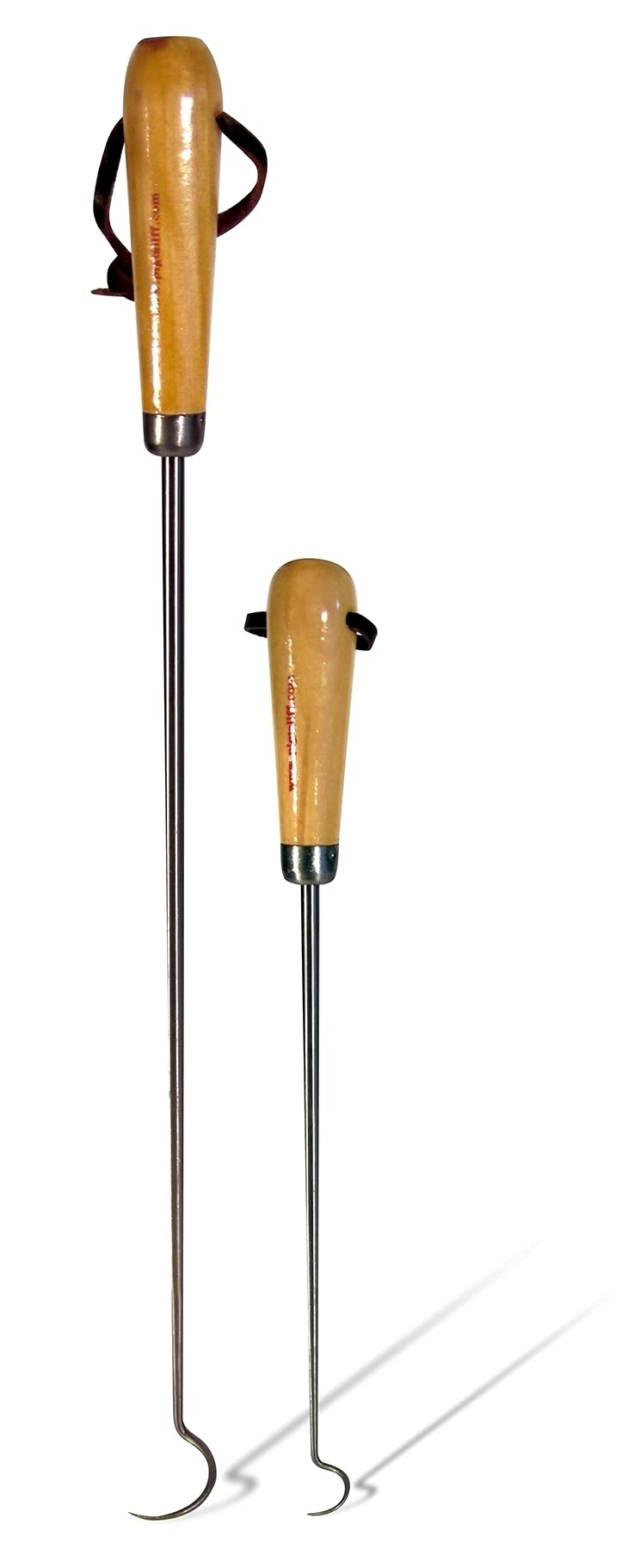 Jaccard Pigtail Flipper 19-inch with wood handle for safer grilling.