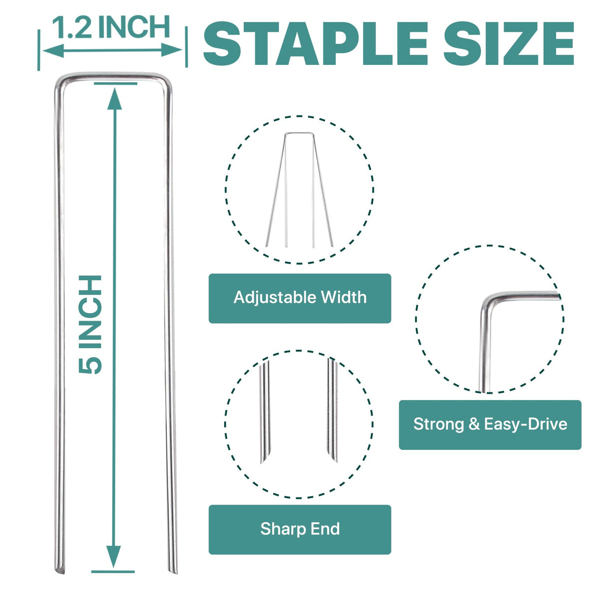 Jaciry galvanized steel stakes closeup: heavy-duty strength ideal for wind-resistant anchoring.