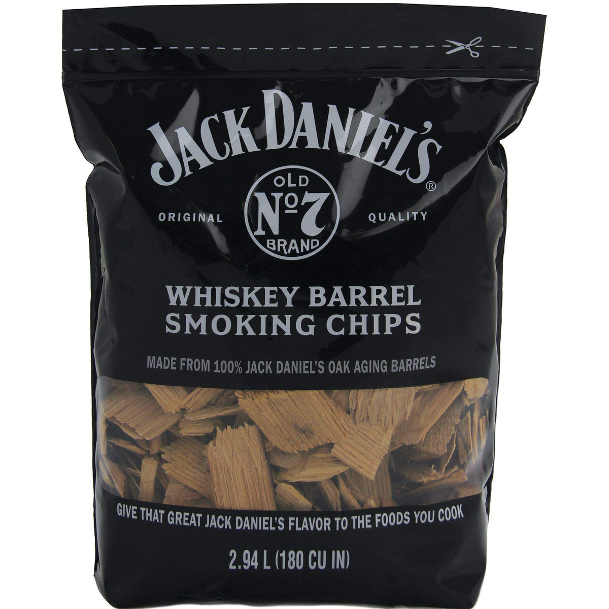 Close-up of barrel-aged chips delivering distinctive whiskey oak aroma.