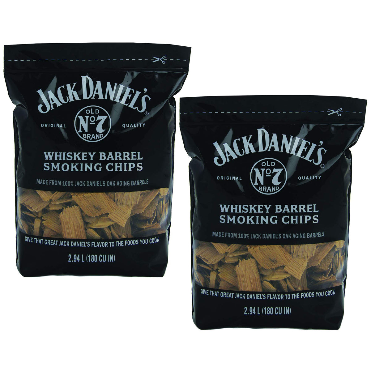Jack Daniel's 01749 wood chips pack adds rich whiskey oak smoke to grilled foods.