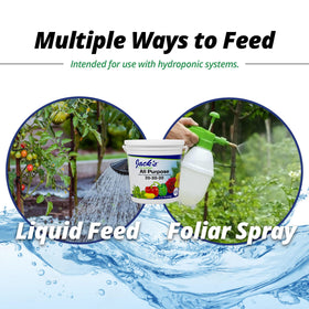 Garden scene using Jack's Classic all-purpose fertilizer for broad plant nutrition.